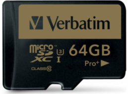 Verbatim Paměťová karta Pro+ MicroSDXC 64 GB třída 10 UHS-I/U1 (44034)