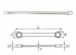 Jonnesway Oboustranný očkový klíč 13 x 15 mm (W611315)