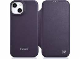 iCarer iCarer CE Premium Leather Folio Case iPhone 14 Plus kožené pouzdro s magnetickým flipem MagSafe tmavě fialové (WMI14220715-DP)