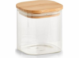 Zeller Sklenice s bambusovým víkem, čtvercová, 800 ml, 10x10x11 cm
