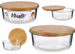 BigBuy Bambusový kuřecí box kulatý průhledný (17 x 7 x 17 cm)