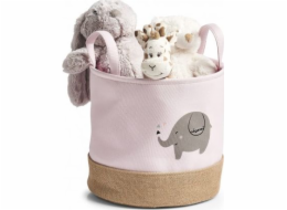 Zeller Úložný koš Elefant, polyester/juta, růžový