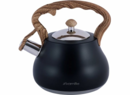 Kamille Ocelová konvice s píšťalkou 2,7 l černá Kamille KM-1092