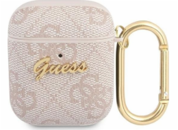 Guess Ochranný kryt GUA24GSMP 4G Script Metal Collection pro AirPods 1/2 růžový