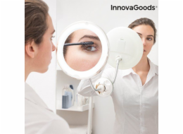 InnovaGoods Kosmetické zrcátko s LED zvětšovacím zrcátkem, flexibilním ramenem a přísavkou