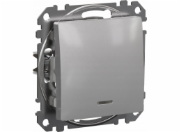 Schneider Electric Sedna Design, podsvícené tlačítko, stříbrný hliník