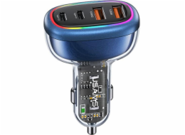 Usams Nabíječka do auta Nabíječka do auta USAMS 2xUSB-C 2xUSB-A C34 120W modrá CC169CC01 (US-CC169)