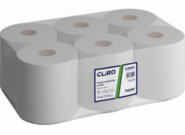 Cliro Cliro - Toaletní papír, 2vrstvý, odpadní papír, 135 m, 12 rolí - 65% bílý