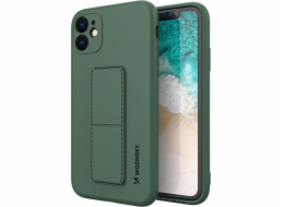 Wozinsky Wozinsky Kickstand Case flexibilní silikonový kryt se stojánkem pro iPhone 12 Pro Max tmavě zelený