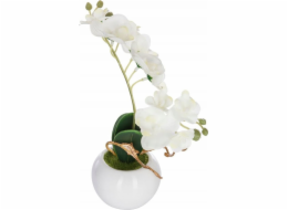 Atmosphera Bílá umělá orchidej v květináči, 25 cm