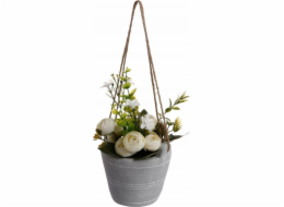 Atmosphera Umělá rostlina v květináči, RŮŽE, bílá, 18 cm
