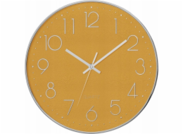 Atmosphera Tiché nástěnné hodiny do ložnice, hodiny s tichým mechanismem, žluté, O 30 cm