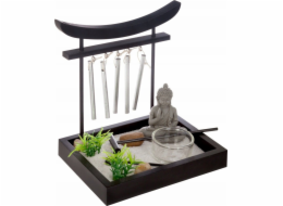Atmosphera Dekorace Buddha a zvony ZEN GARDEN, 15 x 12 x 16,5 cm, černá