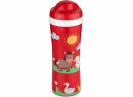 Koziol Dětská láhev OASE FARM, 425 ml, červená, KOZIOL