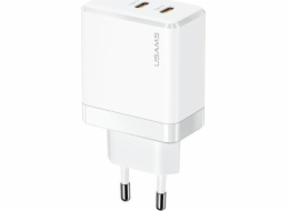 Usams Nabíječka USAMS 2xUSB-C T54 40W PD Fast Charging bílá (US-CC172)