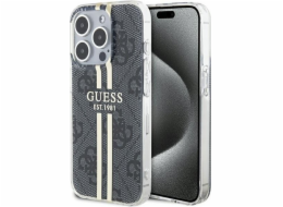Guess Guess GUHCP15XH4PSEGK pevný kryt pro iPhone 15 Pro Max 6.7 černý/černý IML 4G zlatý proužek