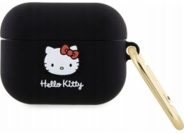 Sourcing Silikonový kryt na Airpods Pro s 3D hlavou kočky, černý/černý, Hello Kitty HKAP3DKHSK