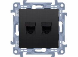 Kontakt-Simon zásuvka RJ45 + telefonní zásuvka RJ11 Kontakt-Simon Simon 10 C6T.01/49 kategorie 6 modul matně černá