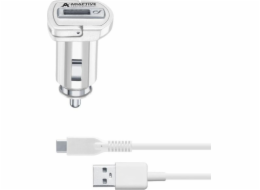 Cellular Line Sada autonabíječek Samsung 15W TYPE-C BÍLÁ