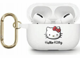 Sourcing Hello Kitty HKAP23DKHSH silikonový kryt pro Airpods Pro 2 (2022/2023) bílý/bílý 3D kočičí hlava