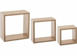 5five Sada tří dekorativních nástěnných polic CUBE S - barva přírodní dub