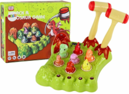 LeanToys Hra Wack-A-Mole s dinosaury, deskovými kladivy, zelenými světly a zvuky.