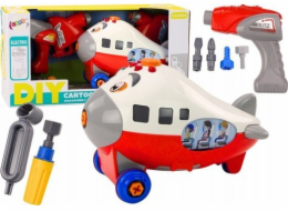 LeanToys Kreslené letadlo Krouticí křídlo DIY Červené