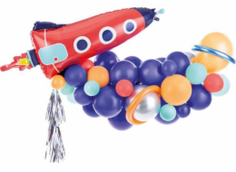 PartyDeco Girlanda z balónků - Raketa, mix, 154x130cm univerzální velikost