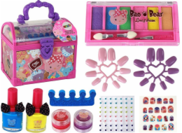 LeanToys Kufřík na kosmetiku Růžový, DIY líčení, nehty, příslušenství