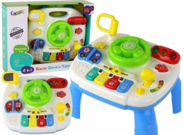 LeanToys Vzdělávací interaktivní stolní deska 2v1 pro batolata s volantem