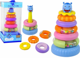 LeanToys Vzdělávací pyramidové barevné obruče