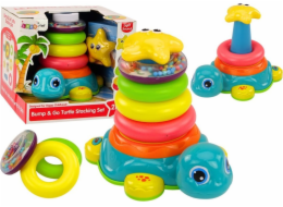 LeanToys Pyramid Riding Turtle 2v1 Puzzle Kolečka Světla Zvuky