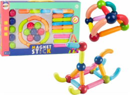 LeanToys Sada magnetických stavebních kostek 36 barevných