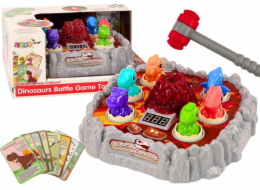 LeanToys Arkádová hra Wac A Mole, dinosauři, sopka, kouř, efekt, světla, zvuky