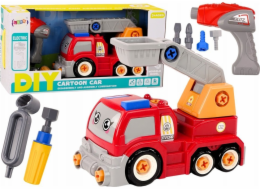 LeanToys DIY kreslený náklaďák Boom k odšroubování červený