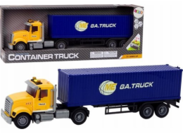 LeanToys Truck Tir Přívěs Kontejner Světla Zvuky Jízda Žlutá