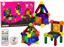 LeanToys Sada magnetických stavebních kostek se světlem, 32 dílků