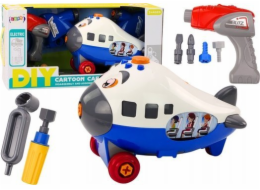LeanToys DIY otočné křídlo kreslené letadlo modré
