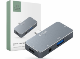 Tech-Protect USB HUB Adaptér Hub Tech-Protect V6 4v1 šedý
