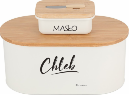 Elitehoff Chlebník z oceli + miska na máslo s nožem E-6022 Lumarko!