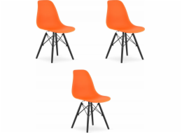 Leobert Židle OSAKA oranžové / černé nohy x 3