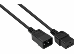 Alcasa Napájecí kabel kabelmeister Kaltgeräteverlängerung C20 an C13 schw. 5 metrů