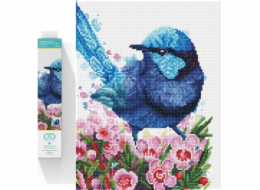 DIAMOND DOTZ Diamond Embroidery Diamond Dotz Diamond Mosaic Blue Bird in Flowers Splendid Fairy Wren 35x43cm DQ10023
