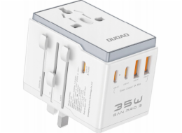 Dudao Cestovní adaptér Dudao A35Pro 35W EU / UK / AUS / US / JP 3x USB-C 2x USB-A - bílý