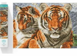 DIAMOND DOTZ Diamantová výšivka Diamond Dotz Diamantová mozaika Tygři 59,5x45cm DQ10003