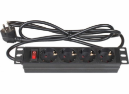 Alcasa Alcasa GC-N0103 Napájecí kabel PDU Power Splitter 4 x síťová zásuvka 1U černý