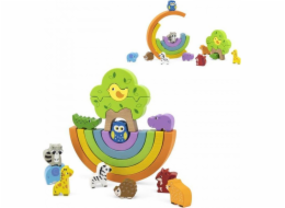 Viga Toys Hračky Viga Dřevěné duhové puzzle VIGA Kreativní Montessori bloky