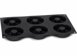 Patisse Tvar koblihy 29 x 17 cm černý silikon 6 přihrádek