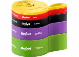 Rebel Sada posilovacích gum TPE - Power Band PTs-1, 4-55 kg, 5 gum TPE, REBEL ACTIVE