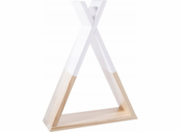 Atmosphera Dekorativní nástěnná police TIPI - dřevěná, bílá 30 x 10 x 39 cm